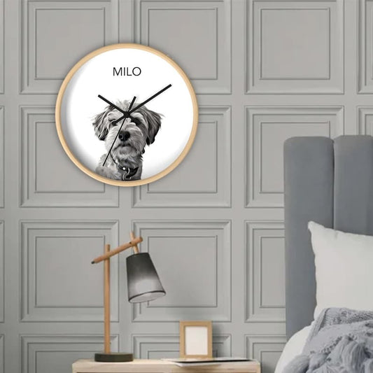 Custom Pet Photo Minimalist Wall Clock for the Home