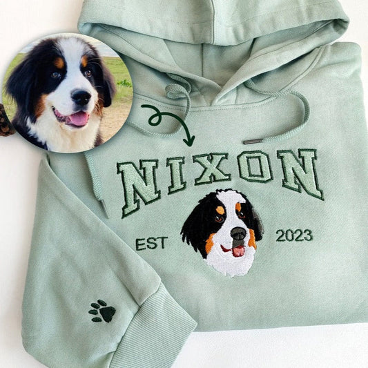 Customised embroidered clothing featuring your pet’s photo