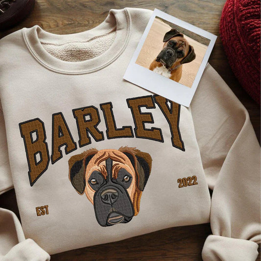 Customised embroidered clothing featuring your pet’s photo