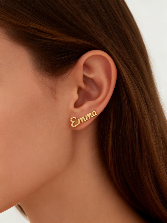 Custom Name Earrings-Handmade Minimalist Jewelry Gift for Women