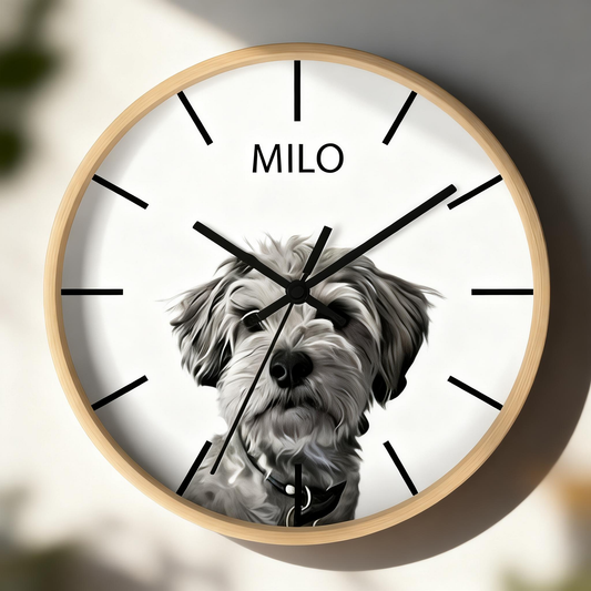 Custom Pet Photo Minimalist Wall Clock for the Home